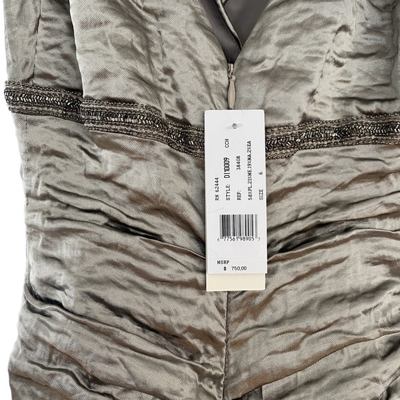 Nicole Miller Collection dress. New, never worn. Ruche fabric, beaded detail. - Picture 5 of 6